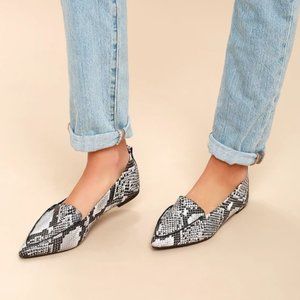 Emmy Natural Snake Pointed Loafers